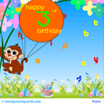 Third Birthday Wishes Card