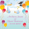 Twins Birthday Wishes Card