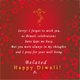 belated diwali wishes card, belated diwali greetings, belated deepavali cards